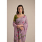 Generic Women's Blended_Cotton Floral Motifs And Woven Buttas Saree With Unstitched Blouse 5.5Mtr (Lavender)