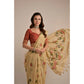 Generic Women's Blended_Cotton Floral Motifs And Woven Buttas Saree With Unstitched Blouse 5.5Mtr (Light_Beige)