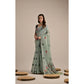 Generic Women's Blended_Cotton Floral Motifs And Woven Buttas Saree With Unstitched Blouse 5.5Mtr (Teal)