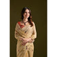 Generic Women's Blended_Cotton Floral Saree With Unstitched Blouse 5.5Mtr (Beige)