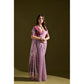 Generic Women's Blended_Cotton Floral Saree With Unstitched Blouse 5.5Mtr (Lavender)