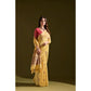 Generic Women's Blended_Cotton Floral Saree With Unstitched Blouse 5.5Mtr (Mustard)