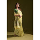 Generic Women's Blended_Cotton Floral Saree With Unstitched Blouse 5.5Mtr (Light_Green)