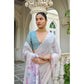 Generic Women's Blended_Cotton Floral Weaving Pattern Saree With Unstitched Blouse 5.5Mtr (Pink)