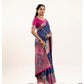 Generic Women's Faux_Banarasi Woven Motifs Saree With Unstitched Blouse 5.5Mtr (Navy_Blue)