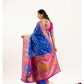 Generic Women's Faux_Banarasi Woven Motifs Saree With Unstitched Blouse 5.5Mtr (Royal_Blue)