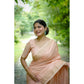 Generic Women's Faux_Banarasi Lining Pattern Saree With Unstitched Blouse 5.5Mtr (Peach)