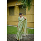 Generic Women's Faux_Banarasi Lining Pattern Saree With Unstitched Blouse 5.5Mtr (Light_Green)