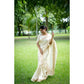 Generic Women's Faux_Banarasi Lining Pattern Saree With Unstitched Blouse 5.5Mtr (Off_White)