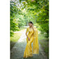 Generic Women's Faux_Banarasi Lining Pattern Saree With Unstitched Blouse 5.5Mtr (Yellow)