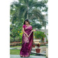 Generic Women's Faux_Banarasi Lining Pattern Saree With Unstitched Blouse 5.5Mtr (Magenta)
