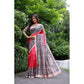 Generic Women's Faux_Tussar Ethnic_Print Saree With Unstitched Blouse 5.5Mtr (Red)
