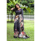 Generic Women's Faux_Tussar Floral Saree With Unstitched Blouse 5.5Mtr (Black)