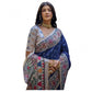Generic Women's Faux_Tussar Geometric_Print Saree With Unstitched Blouse 5.5Mtr (Blue)