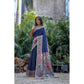 Generic Women's Faux_Tussar Geometric_Print Saree With Unstitched Blouse 5.5Mtr (Blue)