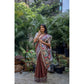 Generic Women's Faux_Tussar Geometric_Print Saree With Unstitched Blouse 5.5Mtr (Coffee)