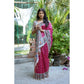 Generic Women's Faux_Tussar Geometric_Print Saree With Unstitched Blouse 5.5Mtr (Pink)