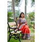 Generic Women's Faux_Tussar Geometric_Print Saree With Unstitched Blouse 5.5Mtr (Orange)