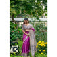 Generic Women's Faux_Tussar Geometric_Print Saree With Unstitched Blouse 5.5Mtr (Purple)