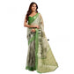 Generic Women's Faux Linen Printed Ready to wear Saree With Unstitched Blouse 5.5Mtr (Light_Green)
