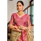 Generic Women's Silk Blend Booti Work Ready to wear Saree With Unstitched Blouse 5.5Mtr (LightBeige)