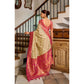 Generic Women's Silk Blend Booti Work Ready to wear Saree With Unstitched Blouse 5.5Mtr (LightBeige)