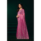Generic Women's Net Sequence Saree With Unstitched Blouse 5.5Mtr (Light Pink)