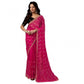 Generic Women's Net Sequence Saree With Unstitched Blouse 5.5Mtr (Pink)