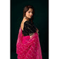 Generic Women's Net Sequence Saree With Unstitched Blouse 5.5Mtr (Pink)