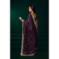 Generic Women's Net Sequence Saree With Unstitched Blouse 5.5Mtr (Wine)