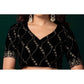 Generic Women's Net Sequence Saree With Unstitched Blouse 5.5Mtr (Wine)