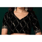 Generic Women's Net Sequence Saree With Unstitched Blouse 5.5Mtr (Green)