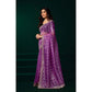 Generic Women's Net Sequence Saree With Unstitched Blouse 5.5Mtr (Lavender)