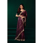 Generic Women's Net Sequence Saree With Unstitched Blouse 5.5Mtr (Maroon)