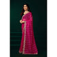 Generic Women's Net Sequence Saree With Unstitched Blouse 5.5Mtr (Pink)