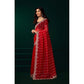 Generic Women's Net Sequence Saree With Unstitched Blouse 5.5Mtr (Red)