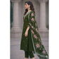 Generic Women's Chanderi Silk Ethnic Motif V-Neck 3/4th Sleeve Kurti With Pant Dupatta Set (Mahendi)