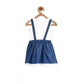 Generic Girl's Denim Embellished Sleeveless Skirt with inner (Dark Blue)