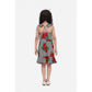 Generic Girl's Polyester Crepe Floral Shoulder Straps Dress (Red)