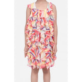 Generic Girl's Chiffon Ruffled Sleeveless Dress (Multicolor)