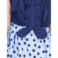 Generic Girl's Denim Polka Sleeveless Dress (Blue)