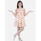 Generic Girl's Rayon Printed Sleeveless Dress (Orange)