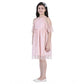 Generic Girl's Net Printed Sleeveless Dress (Blush Pink)