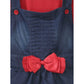 Generic Girl's Denim &amp; Cotton Bow Sleeveless Dungaree (Red)