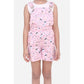 Generic Girl's Inner- Cotton Printed Sleeveless Dungaree (Light Pink)