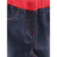 Generic Girl's Denim Ribbed Elasticated Jeans (Red-Blue)