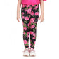 Generic Girl's Cotton Lycra Floral Elasticated Jeggings (Black-Pink)