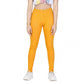 Generic Girl's Cotton Lycra Solid Elasticated Jeggings (Mustard)