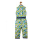 Generic Girl's Cotton Floral Sleeveless Jumpsuit (Yellow)