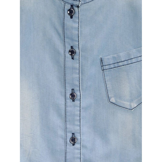 Generic Girl's Denim Embellished Sleeveless Jumpsuit (Blue)